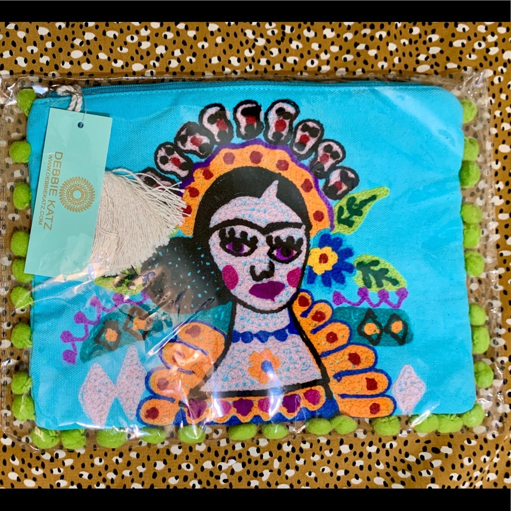 New Debbie Katz Frida Kahlo Fringe Salma Pouch Bag